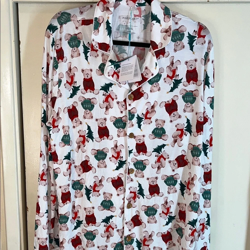 Posh Peanut NWT Holiday Bear Viscose combo Pajama Set size medium - Picture 9 of 13